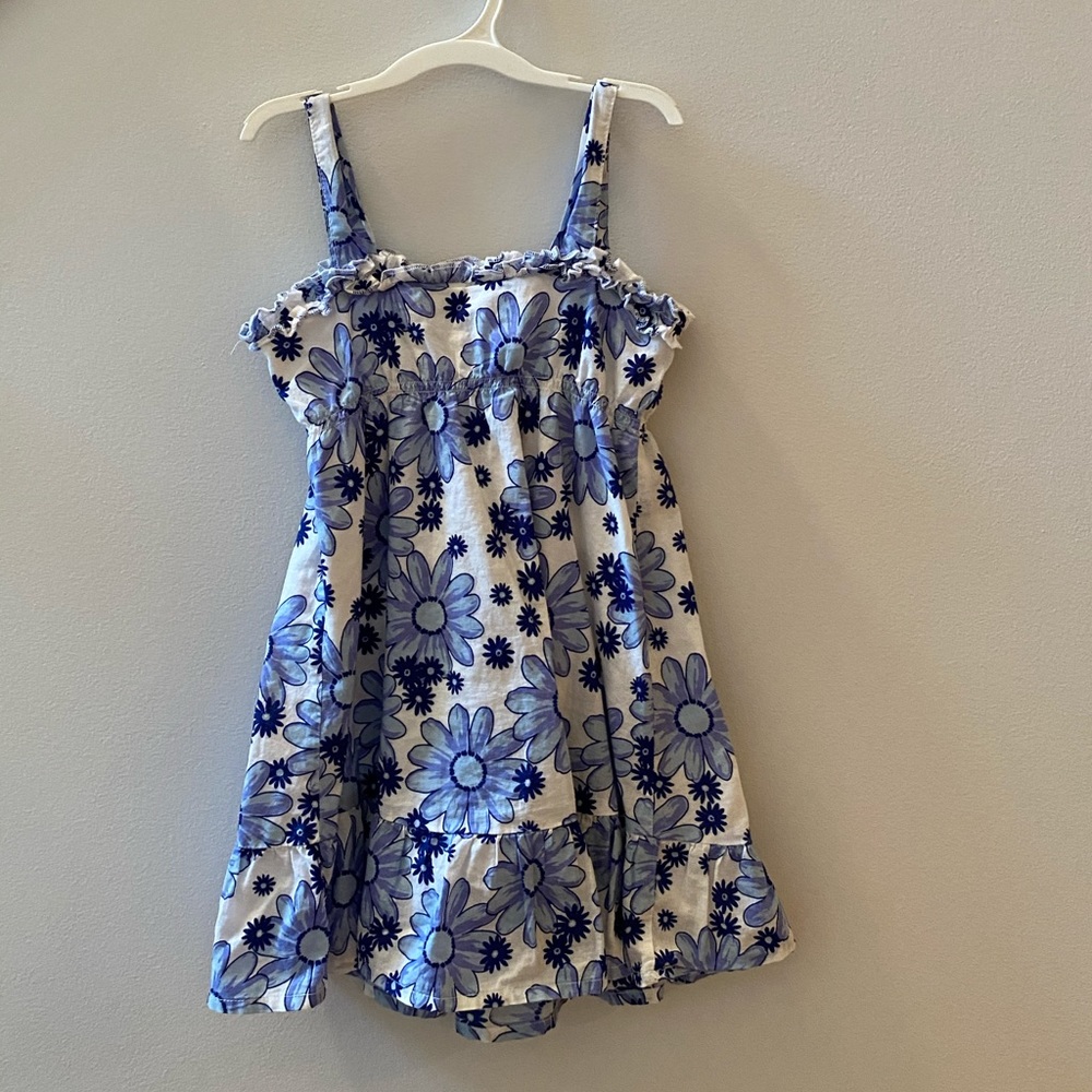 2t girls dress blue flower pattern.